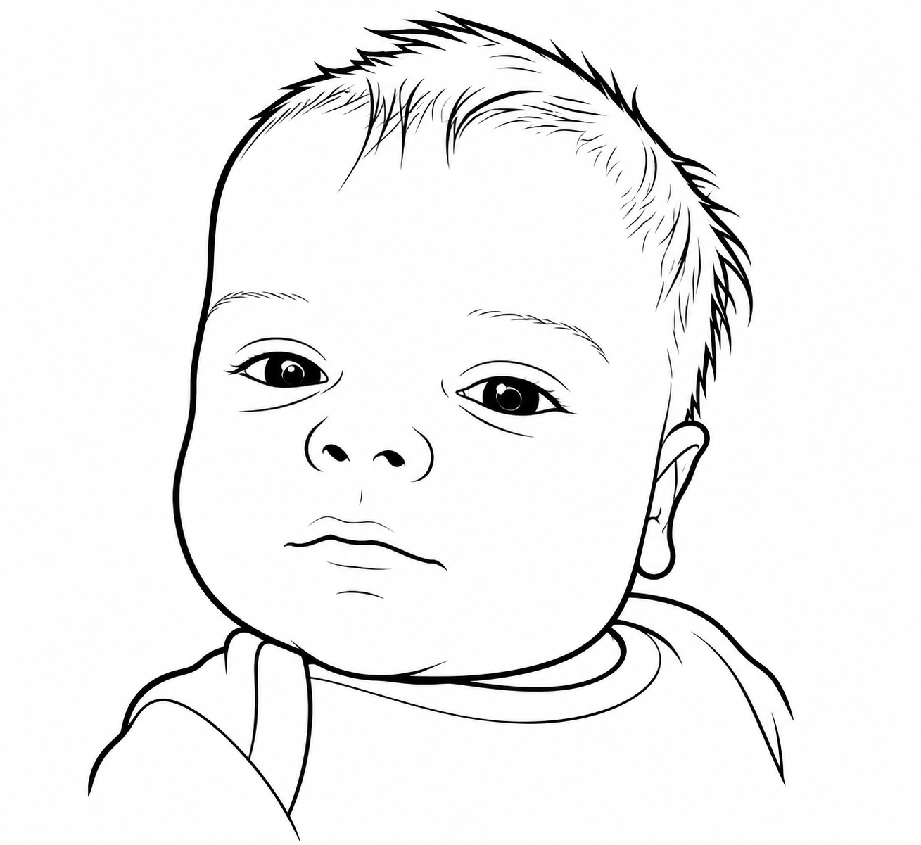 Line drawing portrait of Alexander
